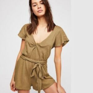 Free People Ballerina Tie Waist Romper New Size S